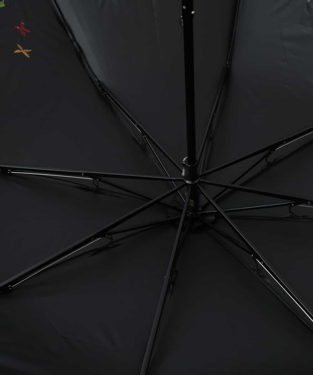 GG8FV31110 Jocomomola(ホコモモラ) 【晴雨兼用/UV】フラワー刺繍デザイン折りたたみ傘 ブラック