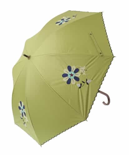 GG8FV32110 Jocomomola 【UV・晴雨兼用】フラワー刺繍スカラップデザイン長傘