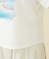 GHKGX08190 Sybilla(シビラ) 【PLAYA】ビーチサイドプリントTシャツ ブルー系 (ビーチサイドイラスト)