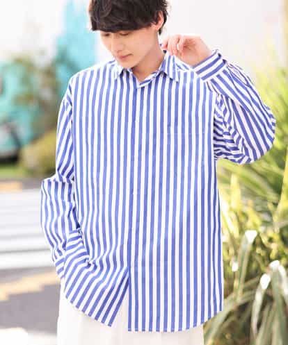 KHBFV28059  【人気No1シャツ】ストライプオーバーサイズシャツ