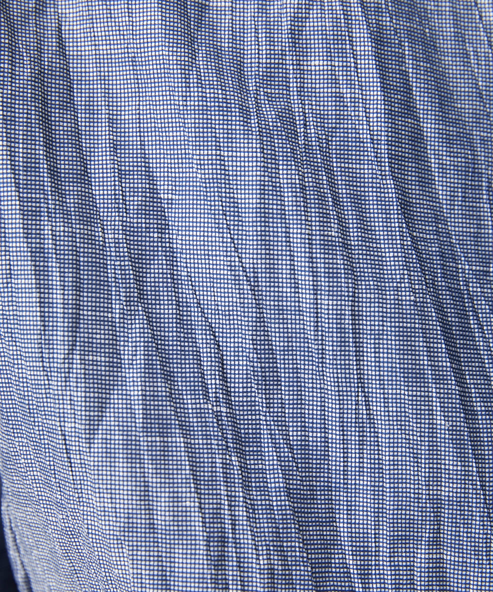 MKCHV74150 MK MICHEL KLEIN HOMME(MKミッシェルクランオム) リネンワッシャースタンドカラーシャツ ライトブルー