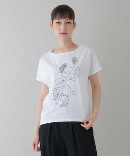RHKGT33340 HIROKO KOSHINO 【洗える/日本製】フルーツプリントコットンTシャツ