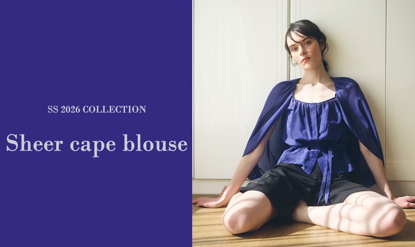 【S SYBILLA】SS26 - Sheer cape blouse - 