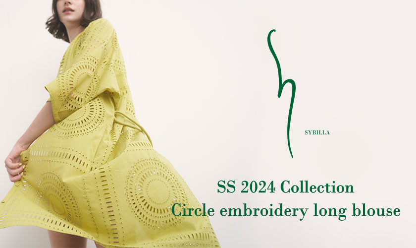 【S SYBILLA】SS 2024 - Circle embroidery long blouse -