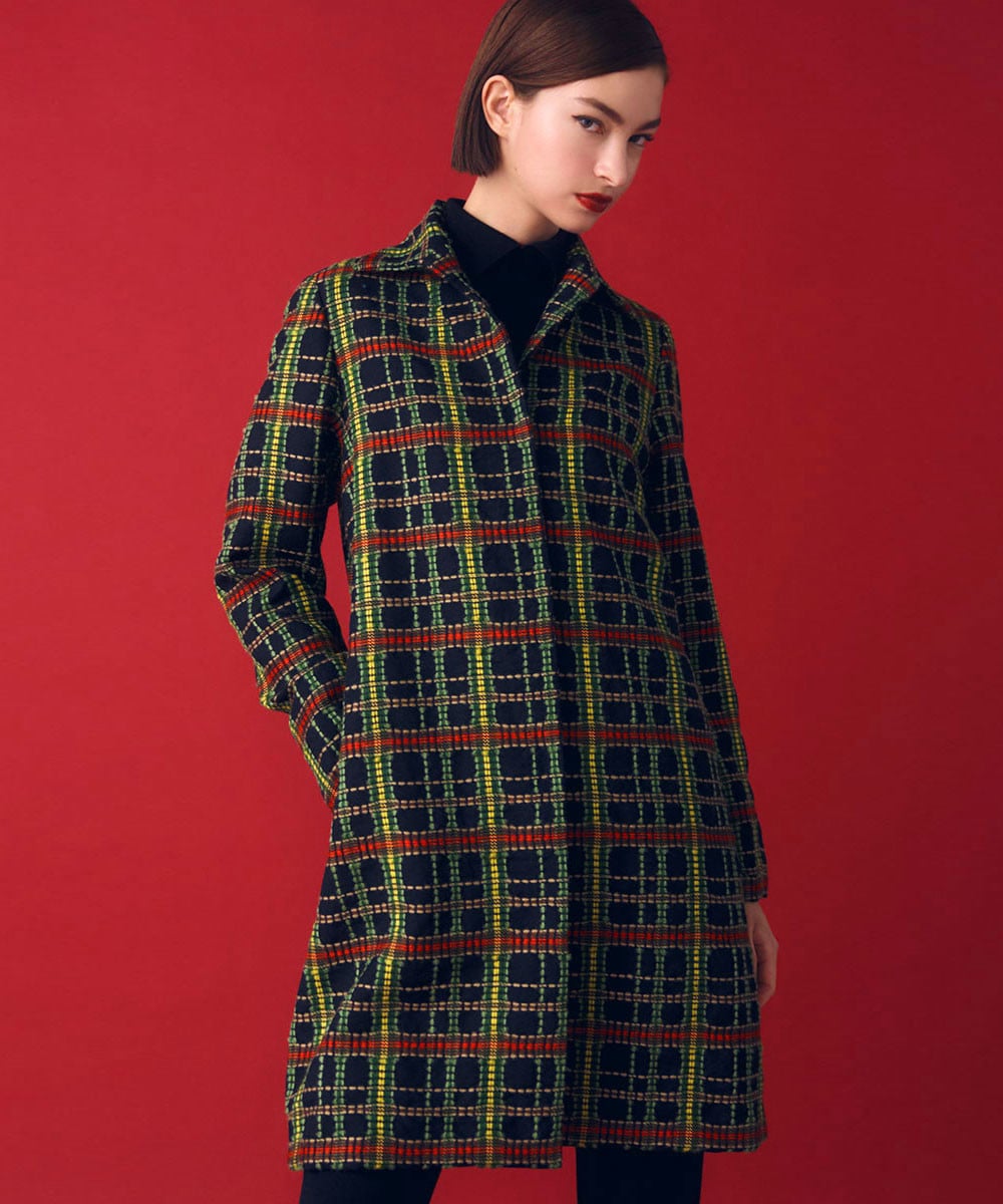 Multi color check coat