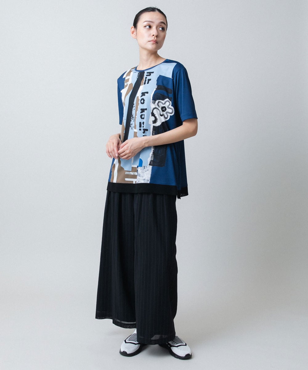 【WEB/京王百貨店新宿店限定】コラージュプリントデザインプルオーバー/日本製/洗える