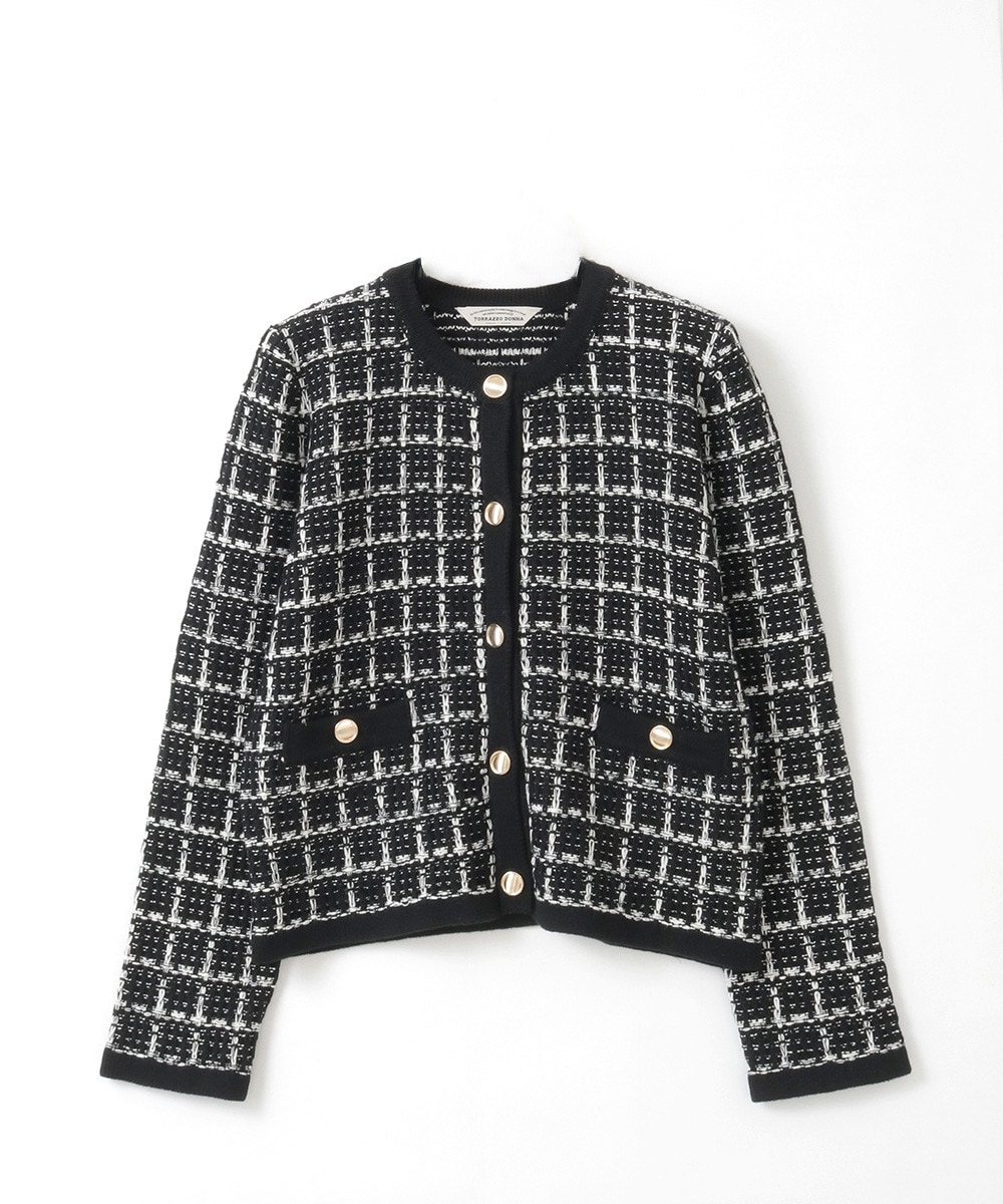 ツイードコットンカーディガン