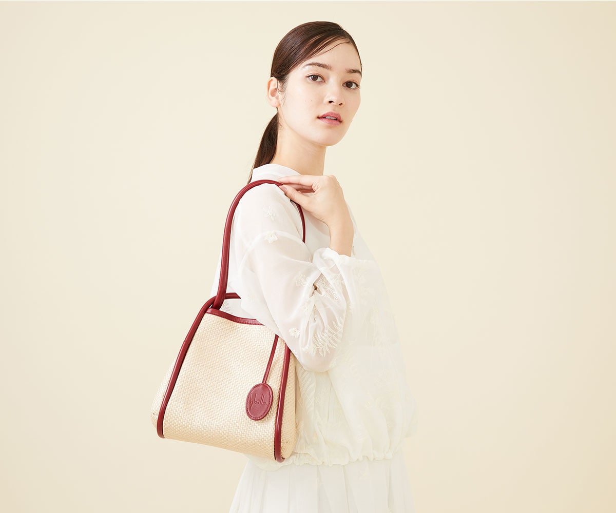 Panama weave shoulder bag