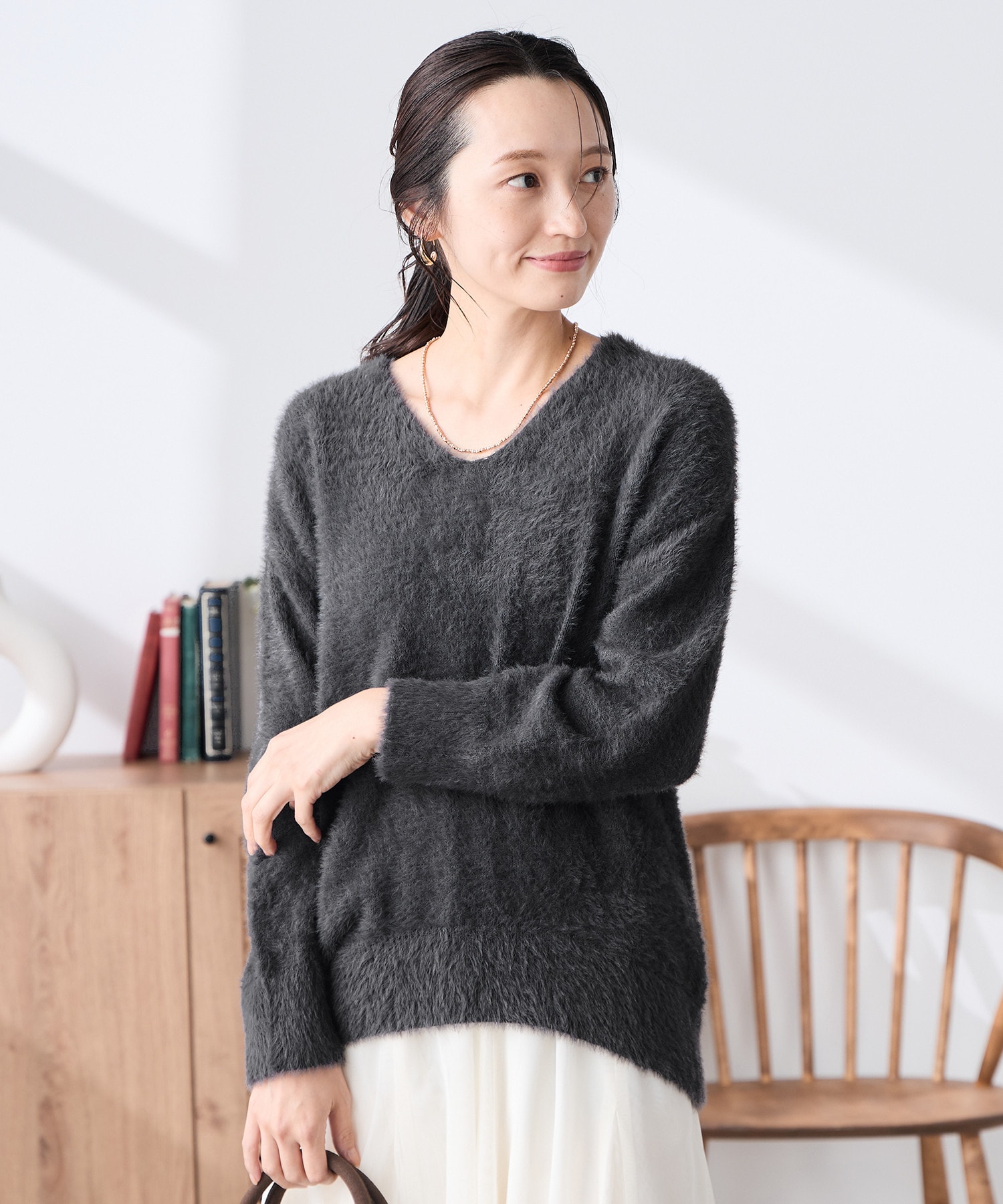 小柄さんにフィットする大人のゆるニット