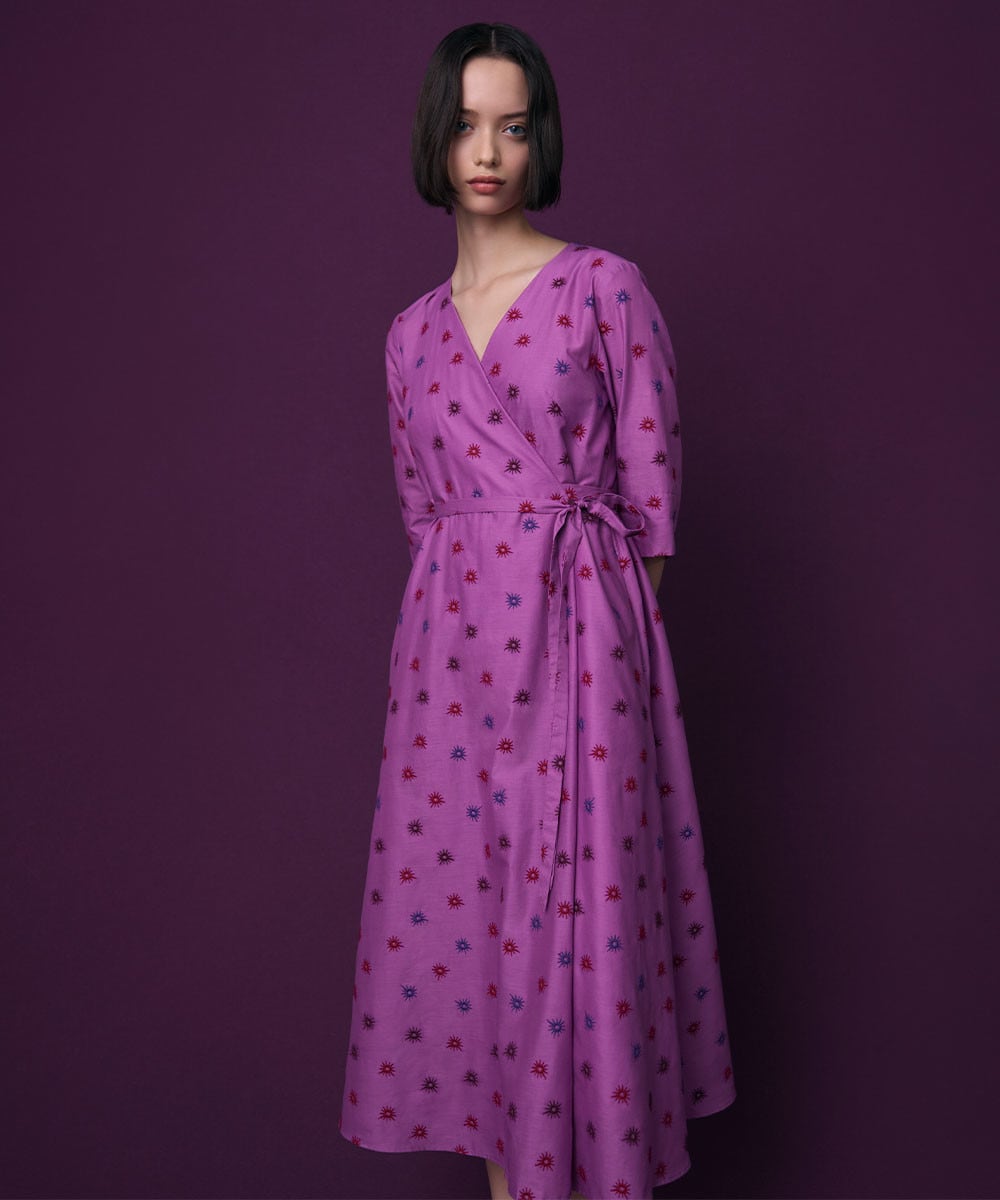 Asterisk embroidery dress