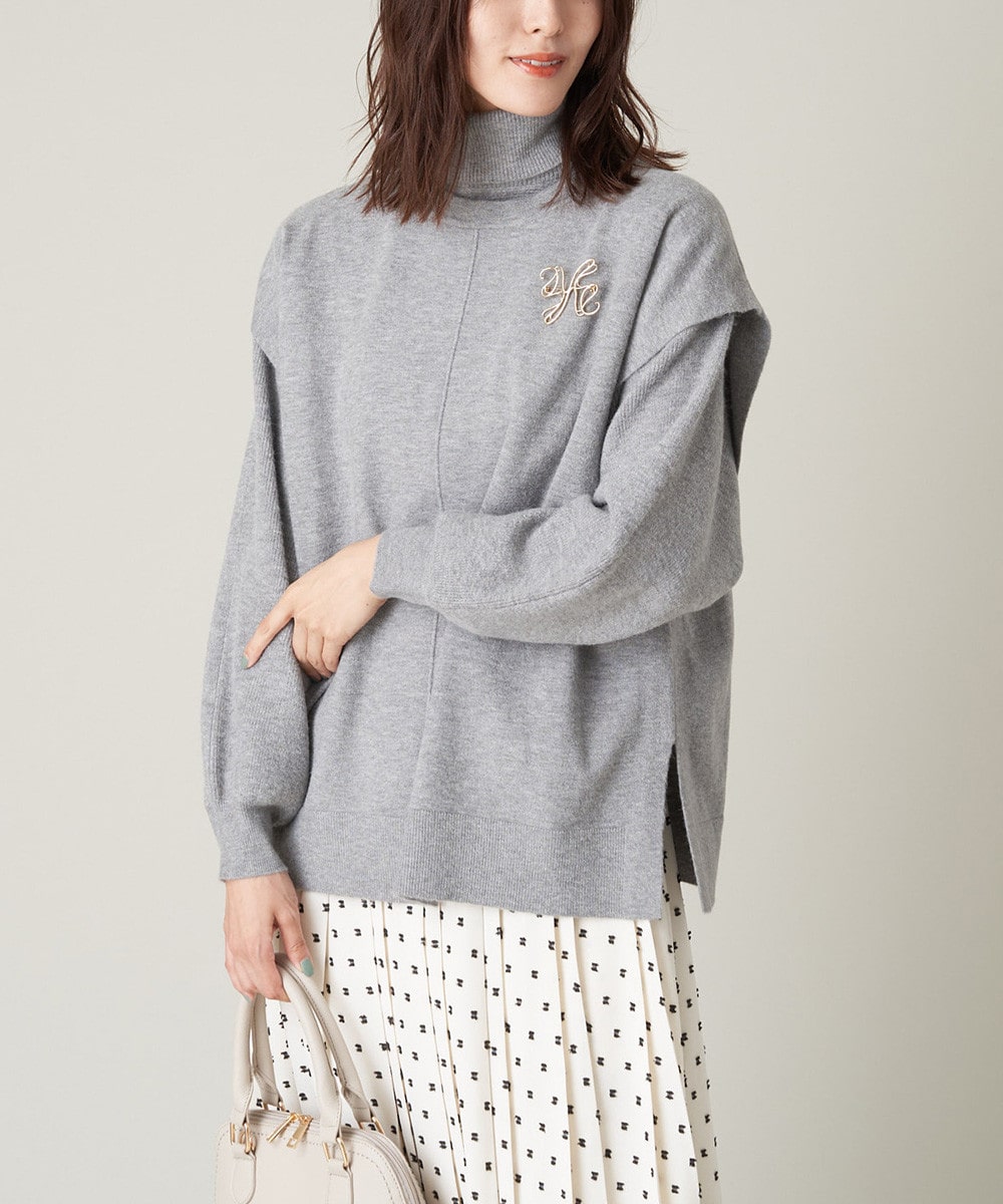 ショートニット×ベストレイヤードセット