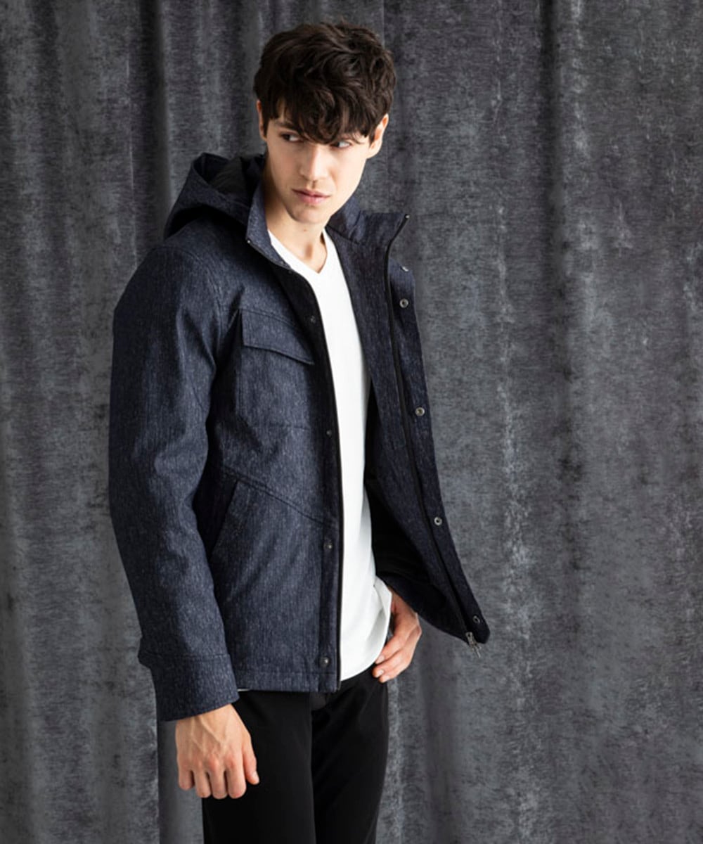 【ライナー付き / 撥水 / ストレッチ】 COMFUN CLOTH(コンファンクロス） フード付ブルゾン