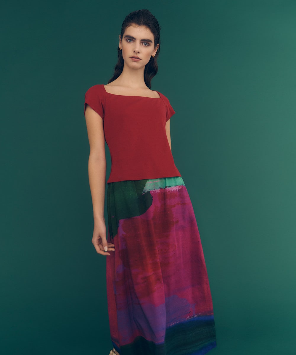 Abstract painting print skirt