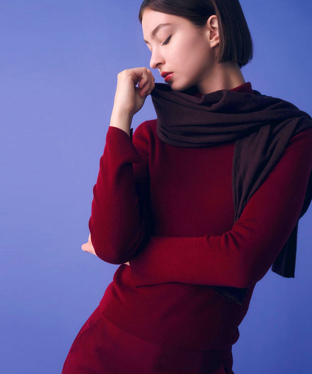 Merino wool high-neck & wool cardigan