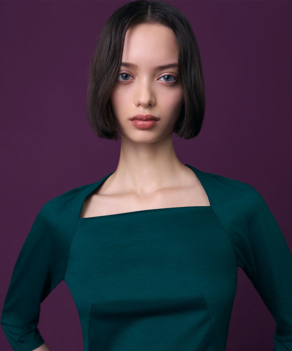 Square neck jersey top