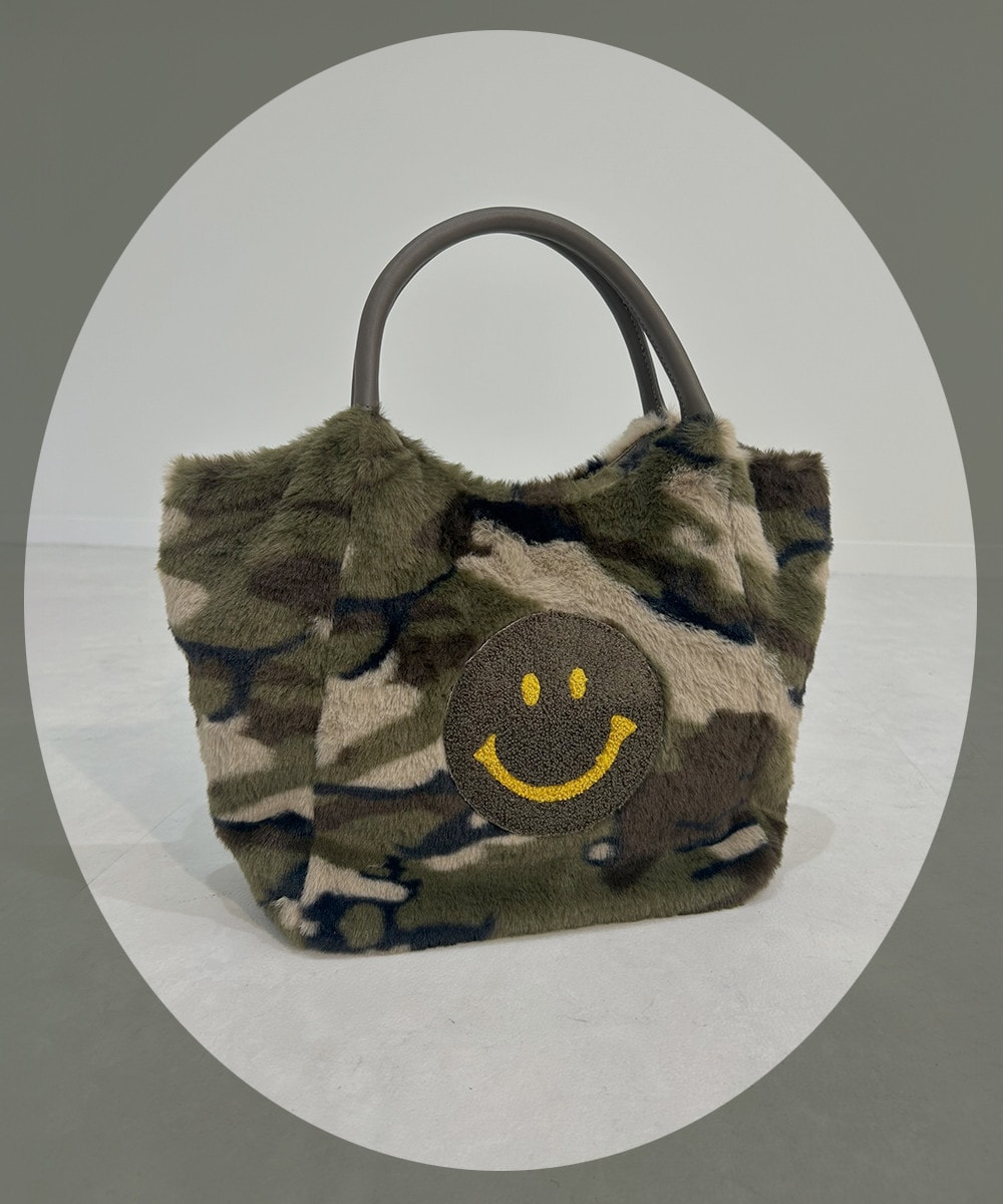 カモフラージュ×スマイルファーミニハンドバッグ