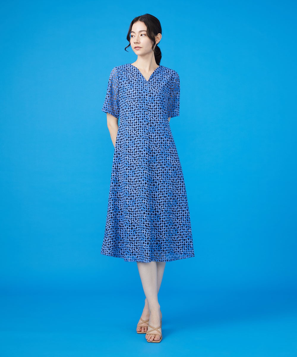 Devoré print jersey dress