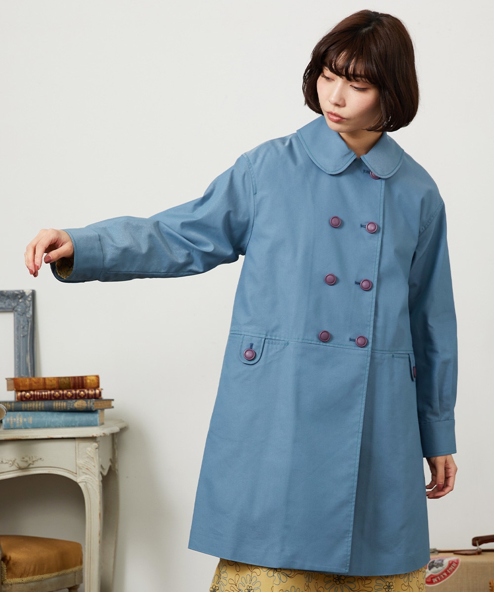 裏地プリントロングコート