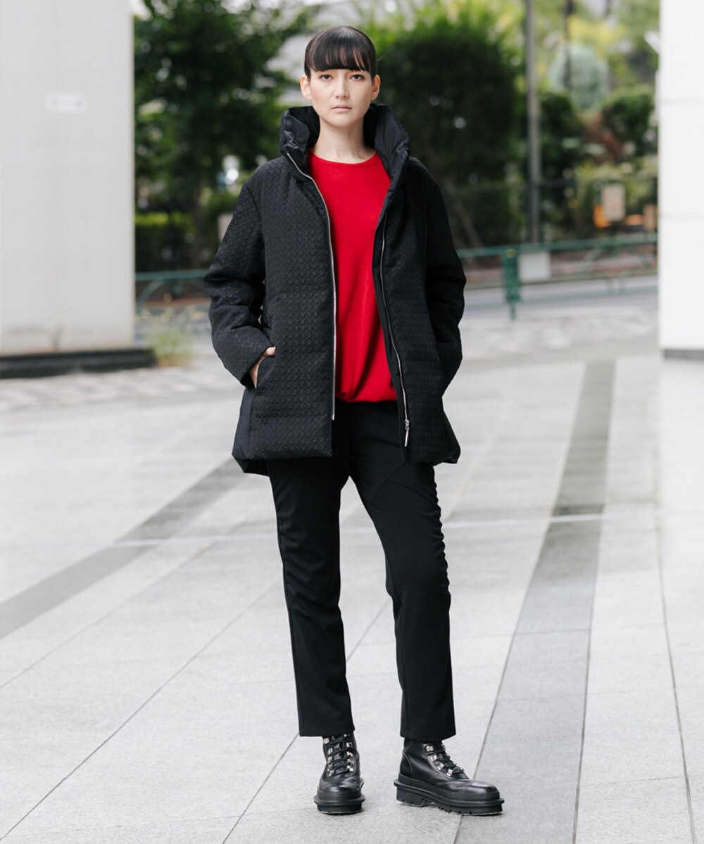 千鳥柄ジャガードダウンジャケット