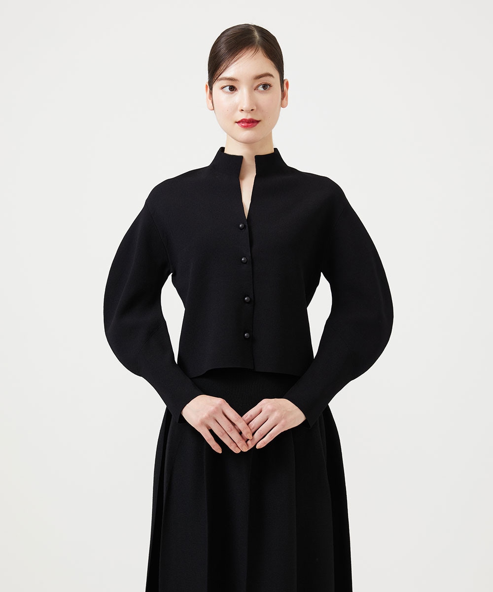 Round form knit cardigan