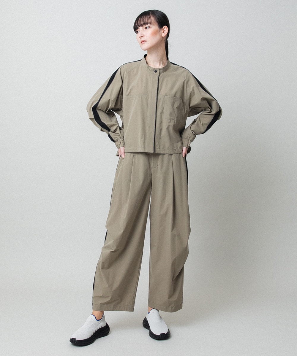 配色ラインフロントボタンシャツブラウス