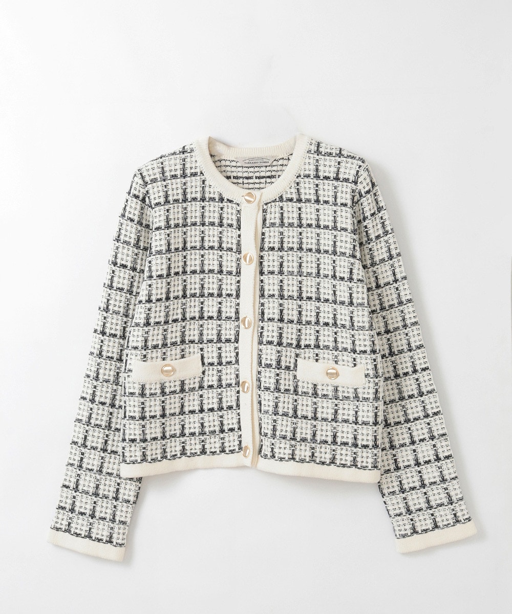 ツイードコットンカーディガン