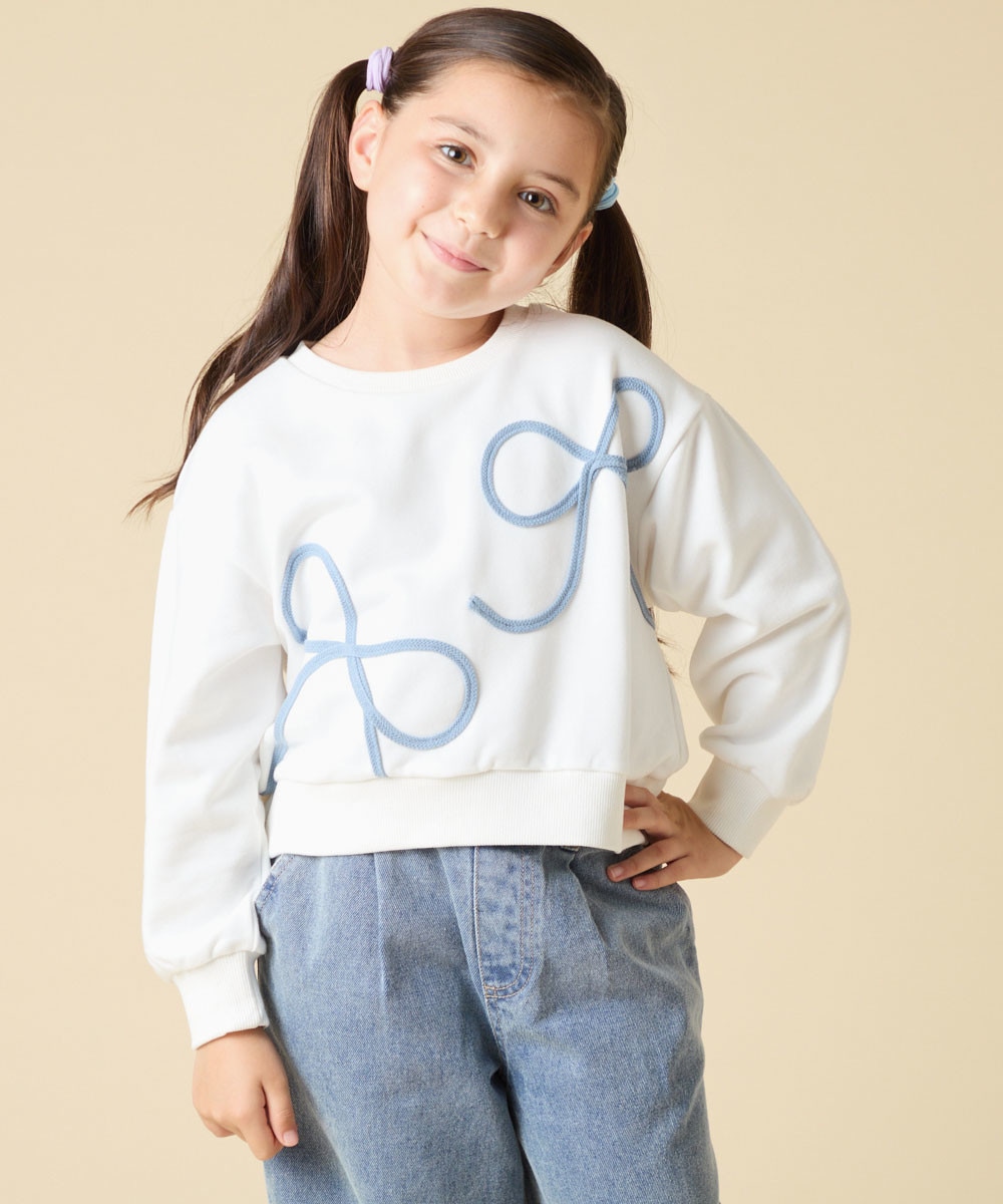 リボンテープ裏毛トレーナー