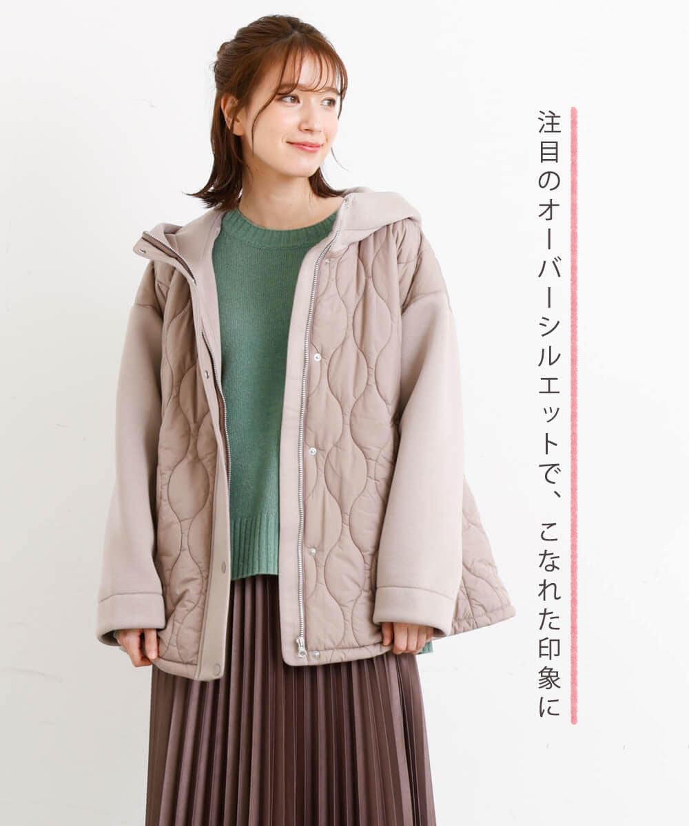 MK ミッシェルクランの異素材MIXカットボンディングブルゾン画像
