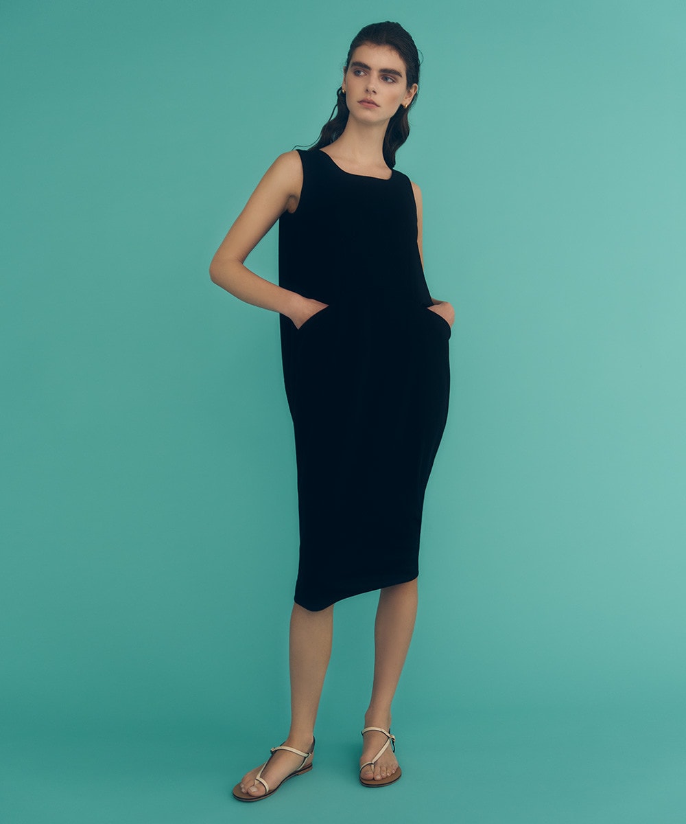 Jersey crepe cocoon dress