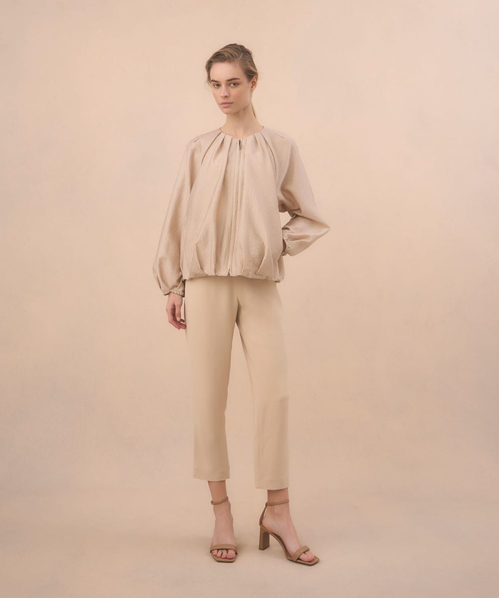 Crinkle effect blouson