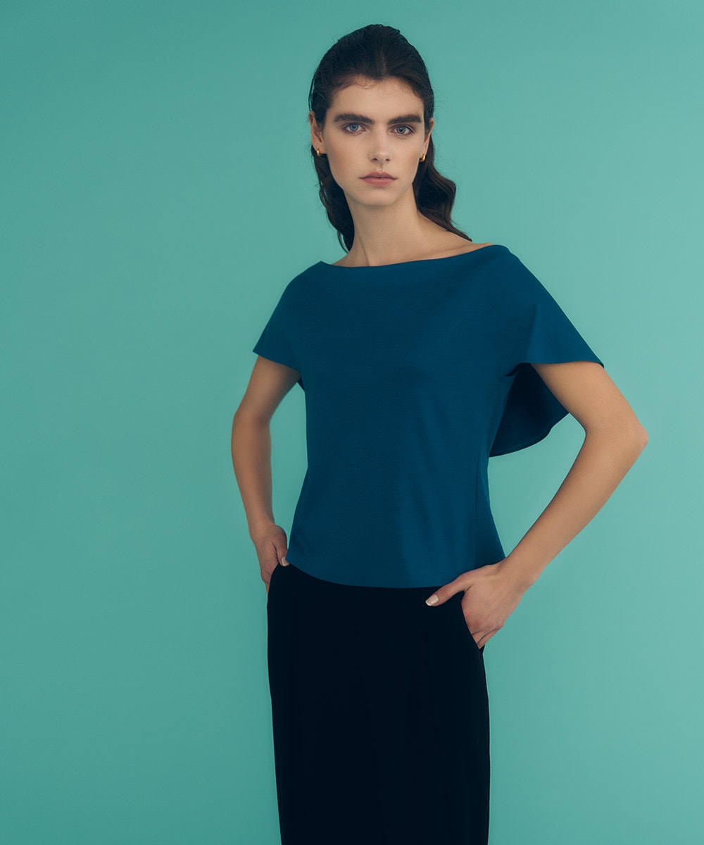 Cape sleeve jersey top