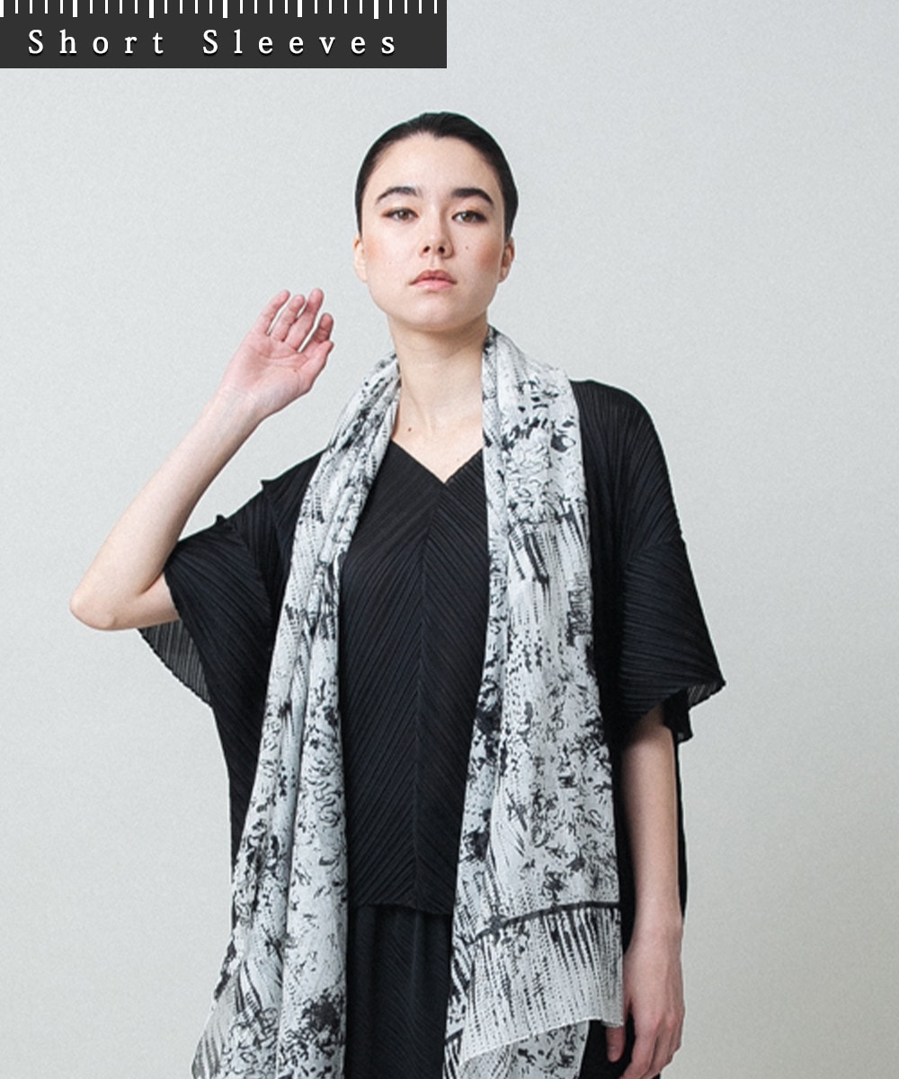 ランダムプリーツテールロングブラウス /洗える