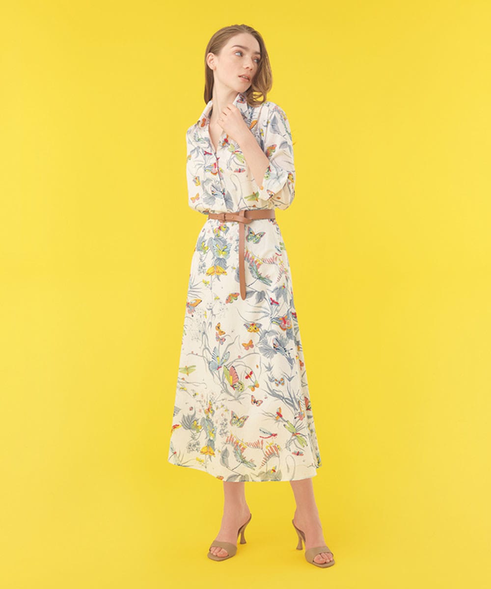 Butterfly & flower print skirt