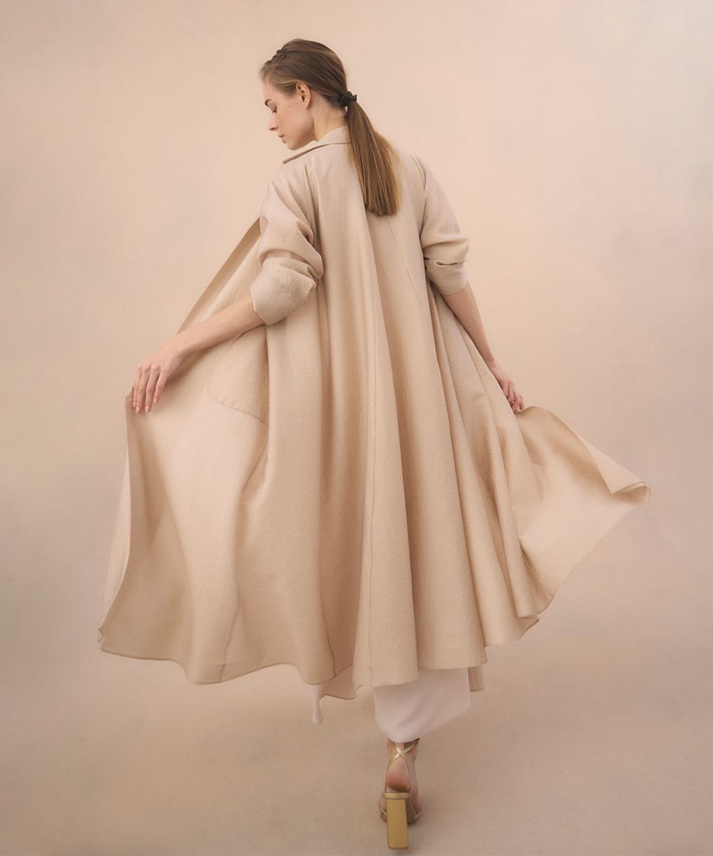 Crinkle effect coat