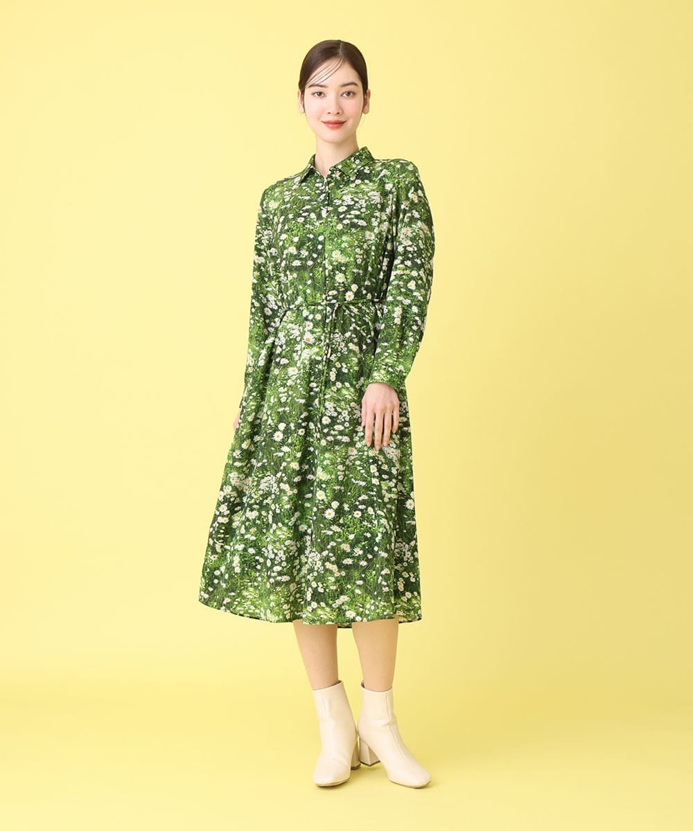 Chamomile print shirtdress