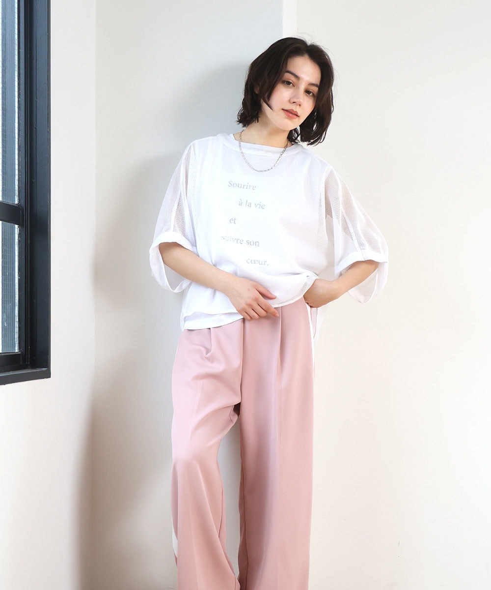 【セットアイテム】ロゴタンクトップ×メッシュドルマンプルオーバー