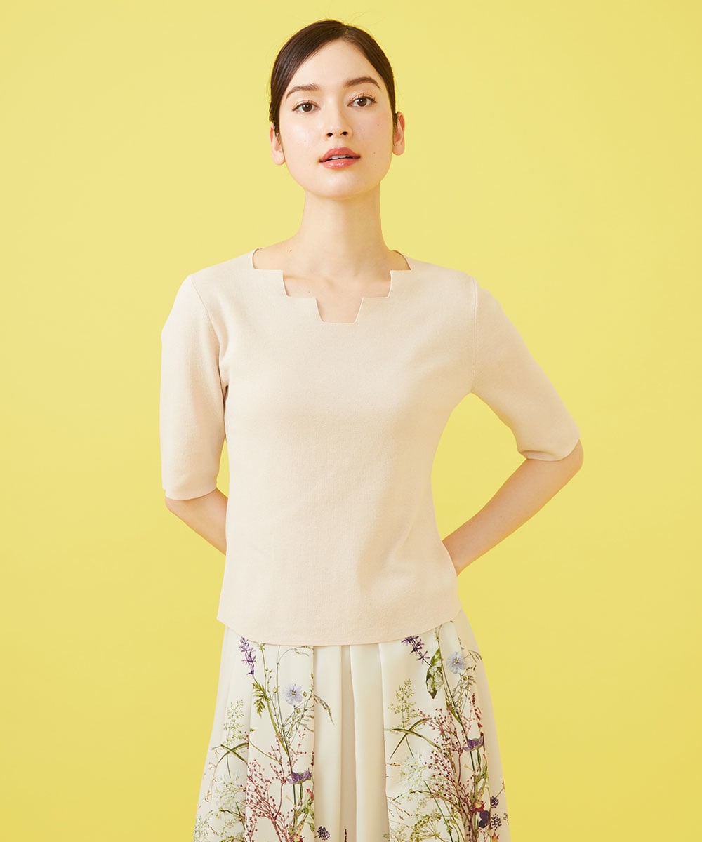 Square neck knit top