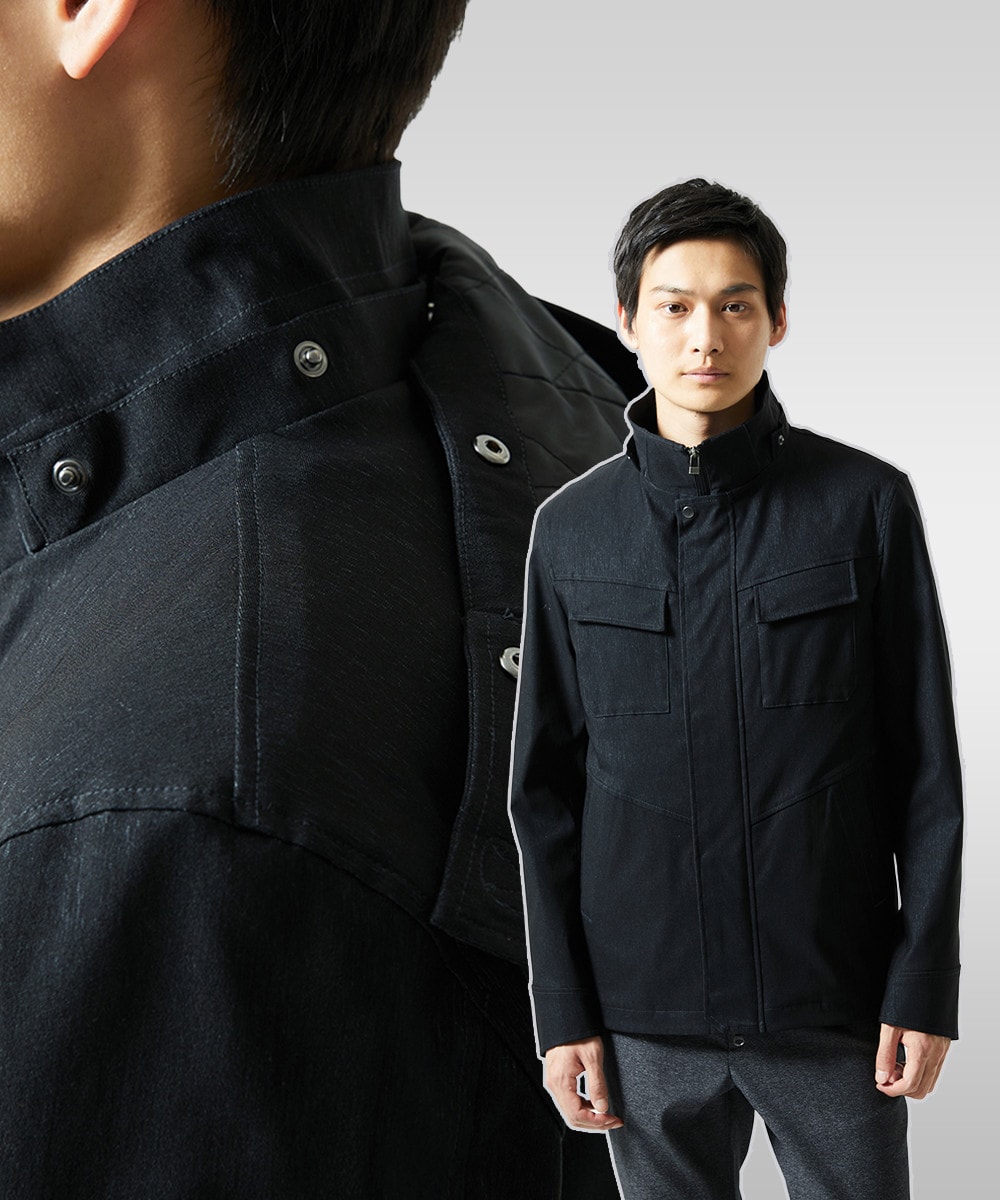 【ライナー付き / 撥水 / ストレッチ】 COMFUN CLOTH(コンファンクロス） フード付ブルゾン