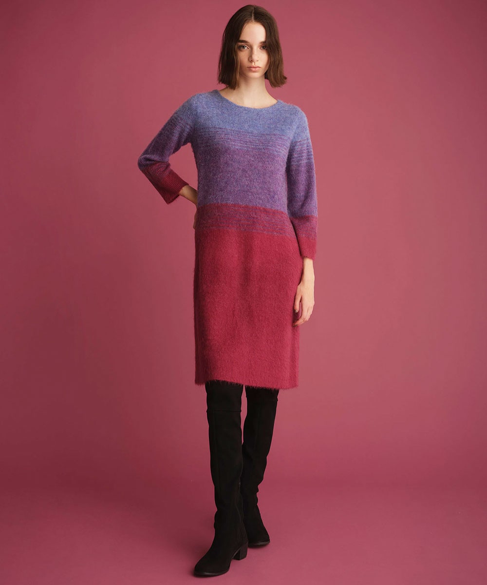Gradation knit dress