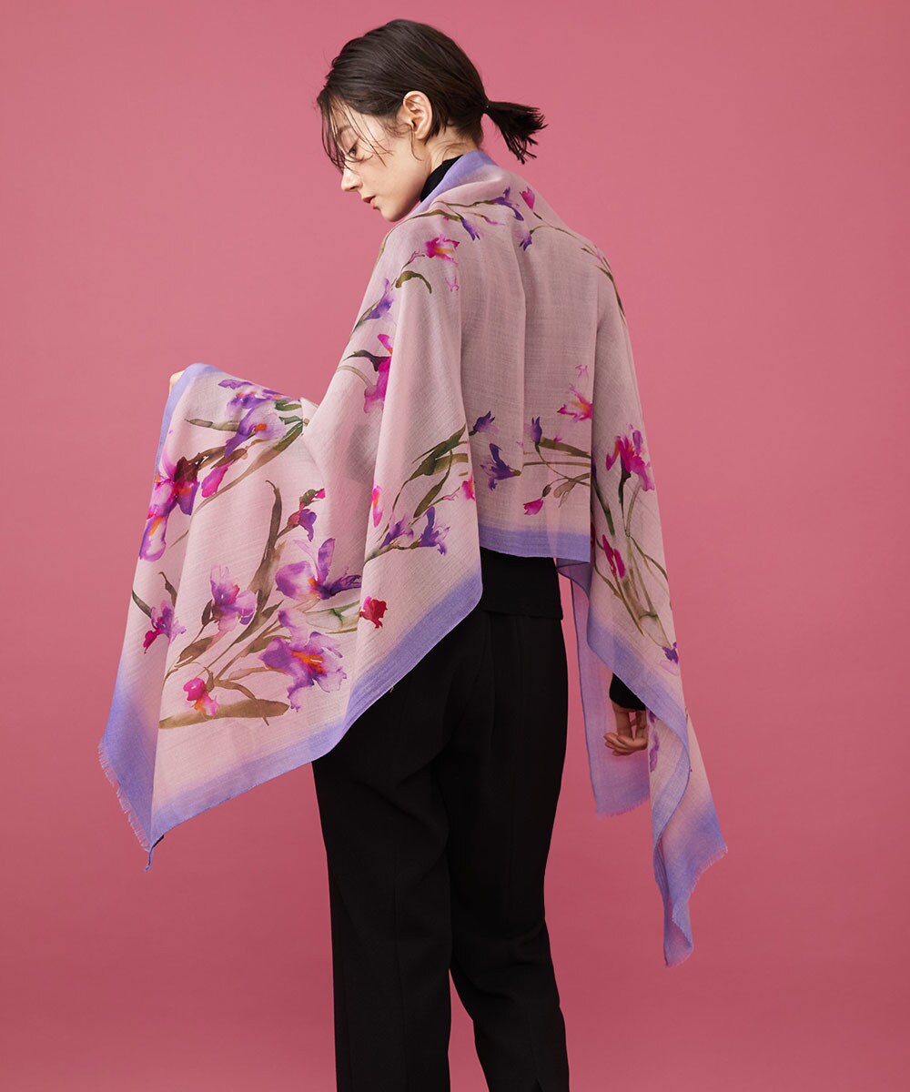 Iris flower stole  Narrow size