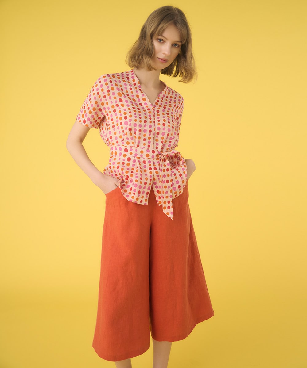 Linen cropped pants
