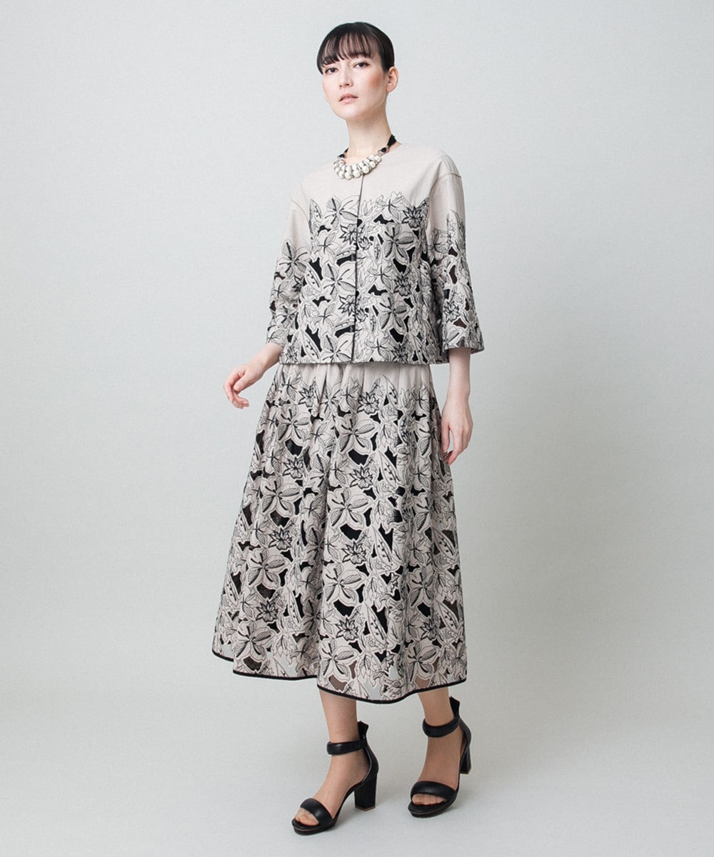 カットワークフラワーブラウス /洗える