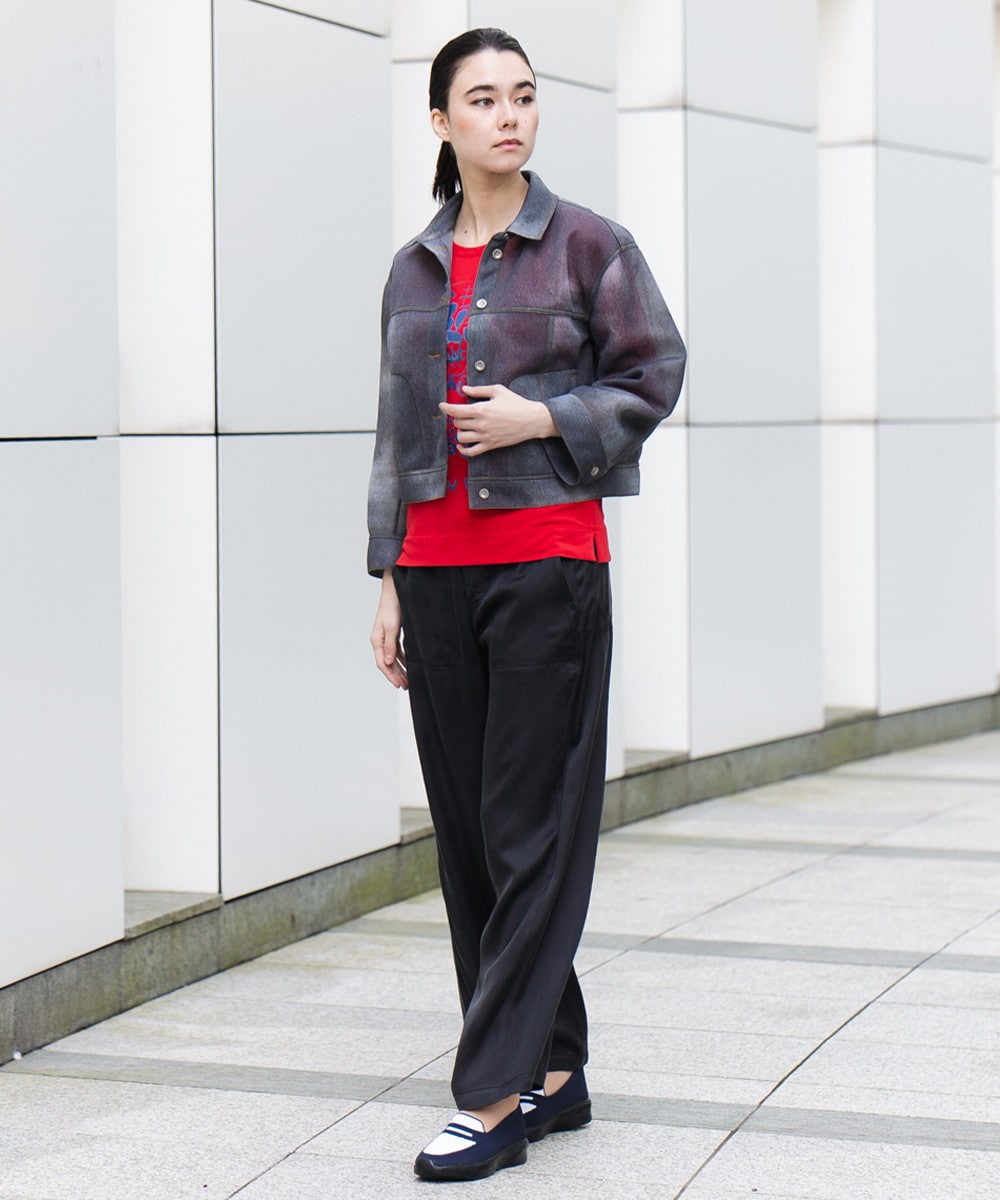 サテンワイドパンツ