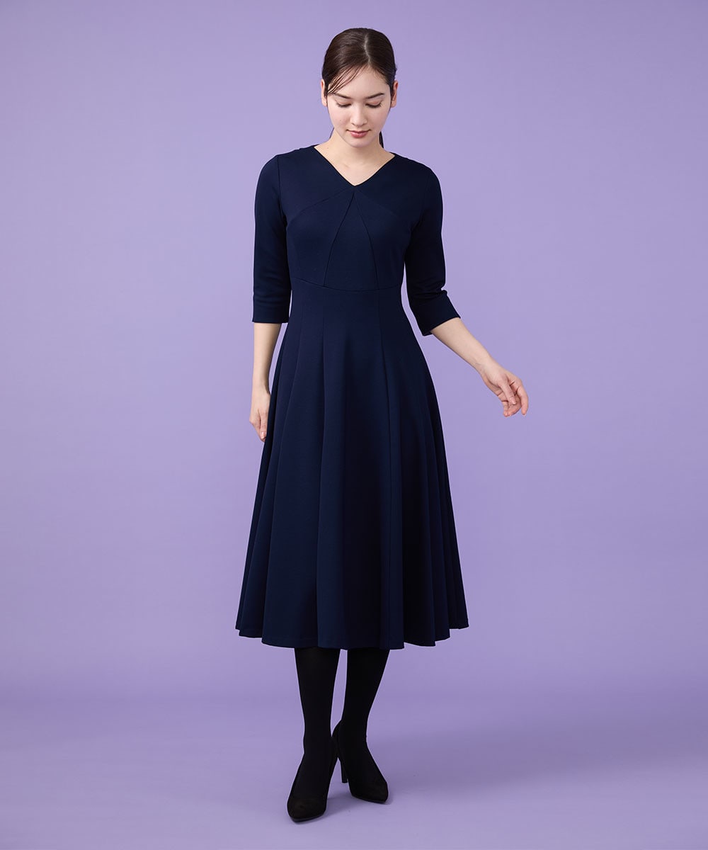 Fit & flare jersey dress: Navy