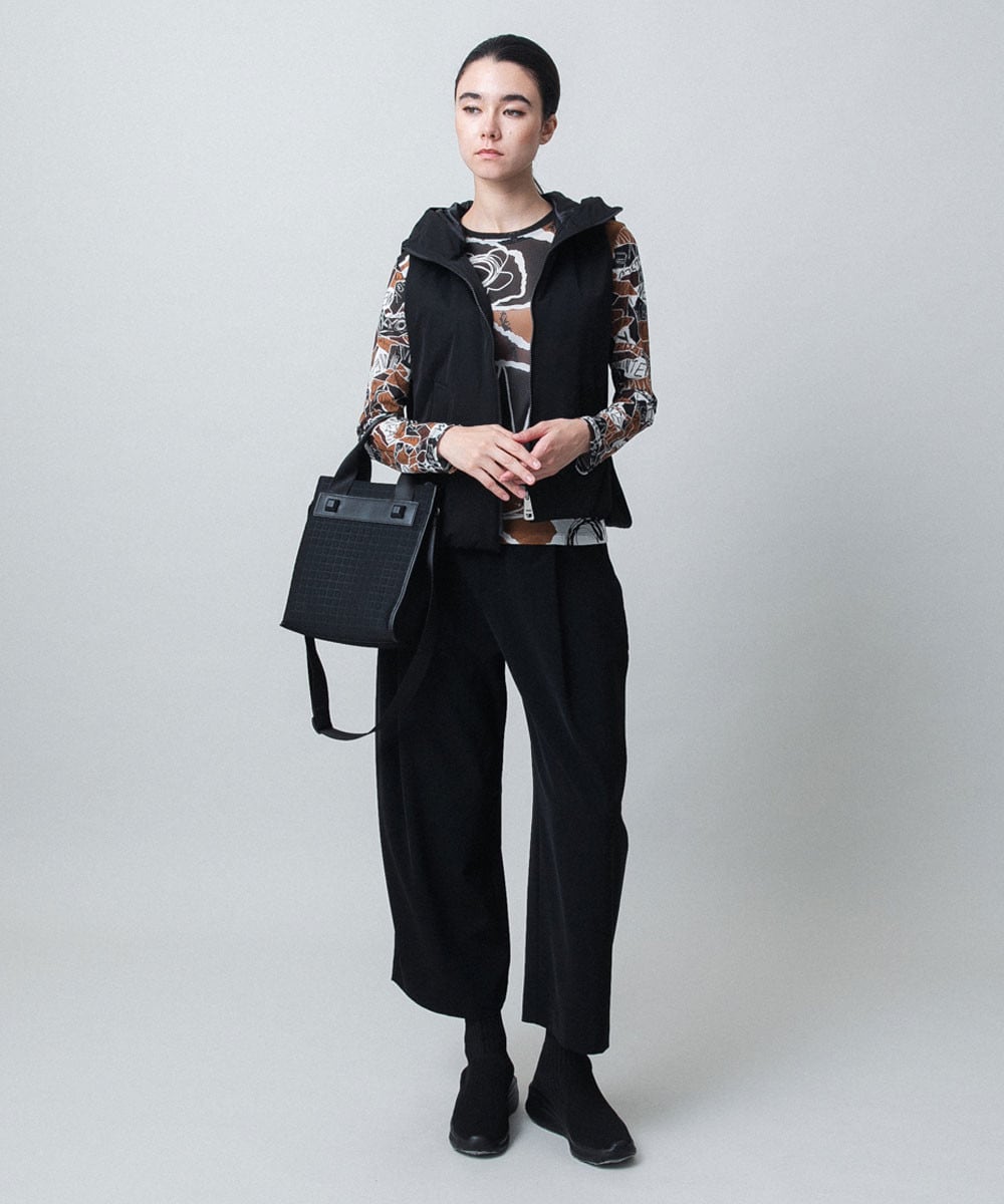 アートプリントチュールカットソー/日本製/洗える