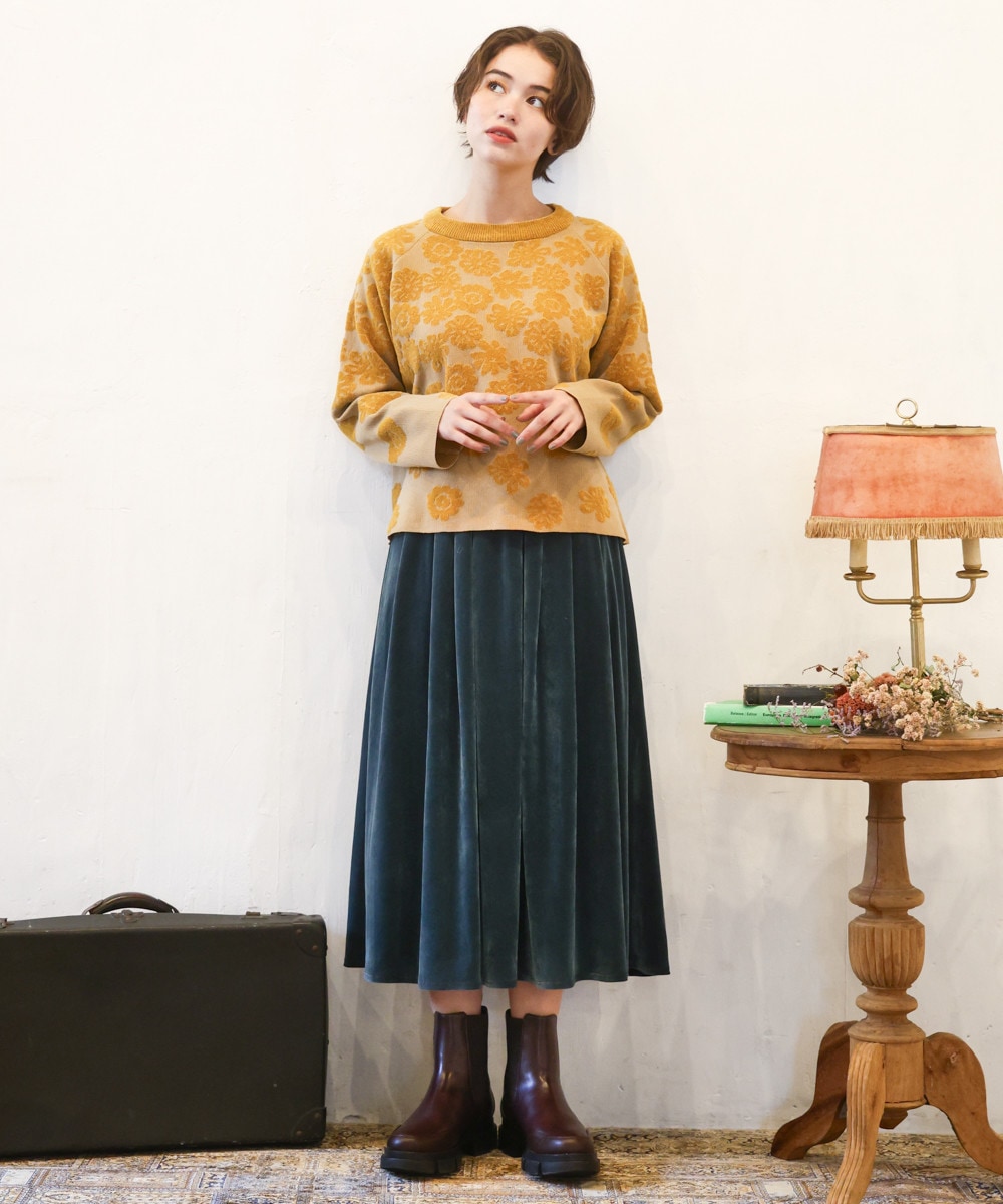 Flor suave フラワージャカードニットプルオーバー