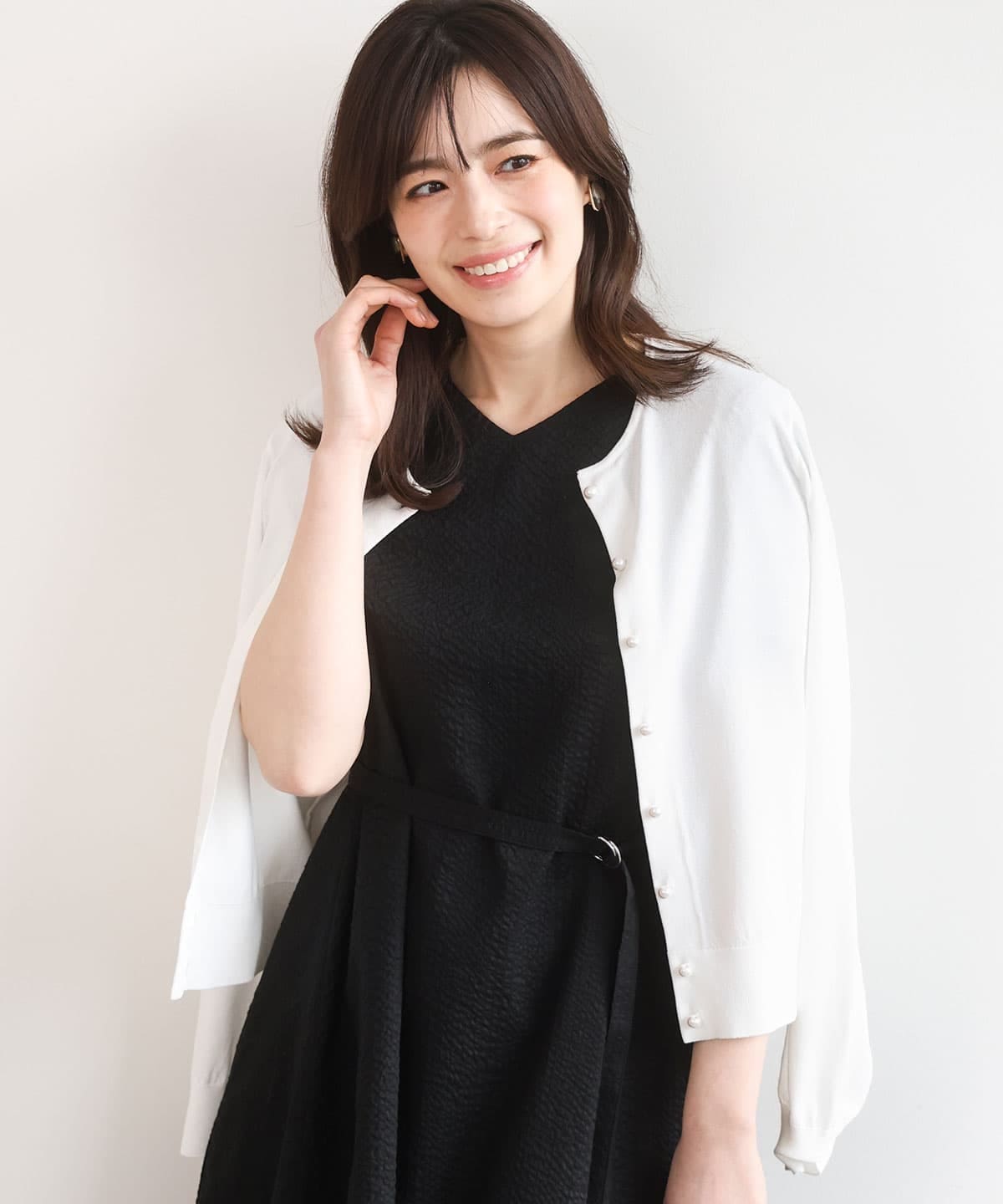 ハイゲージニットコンパクトカーディガン/UVカット/接触冷感/洗える/WEB限定サイズあり