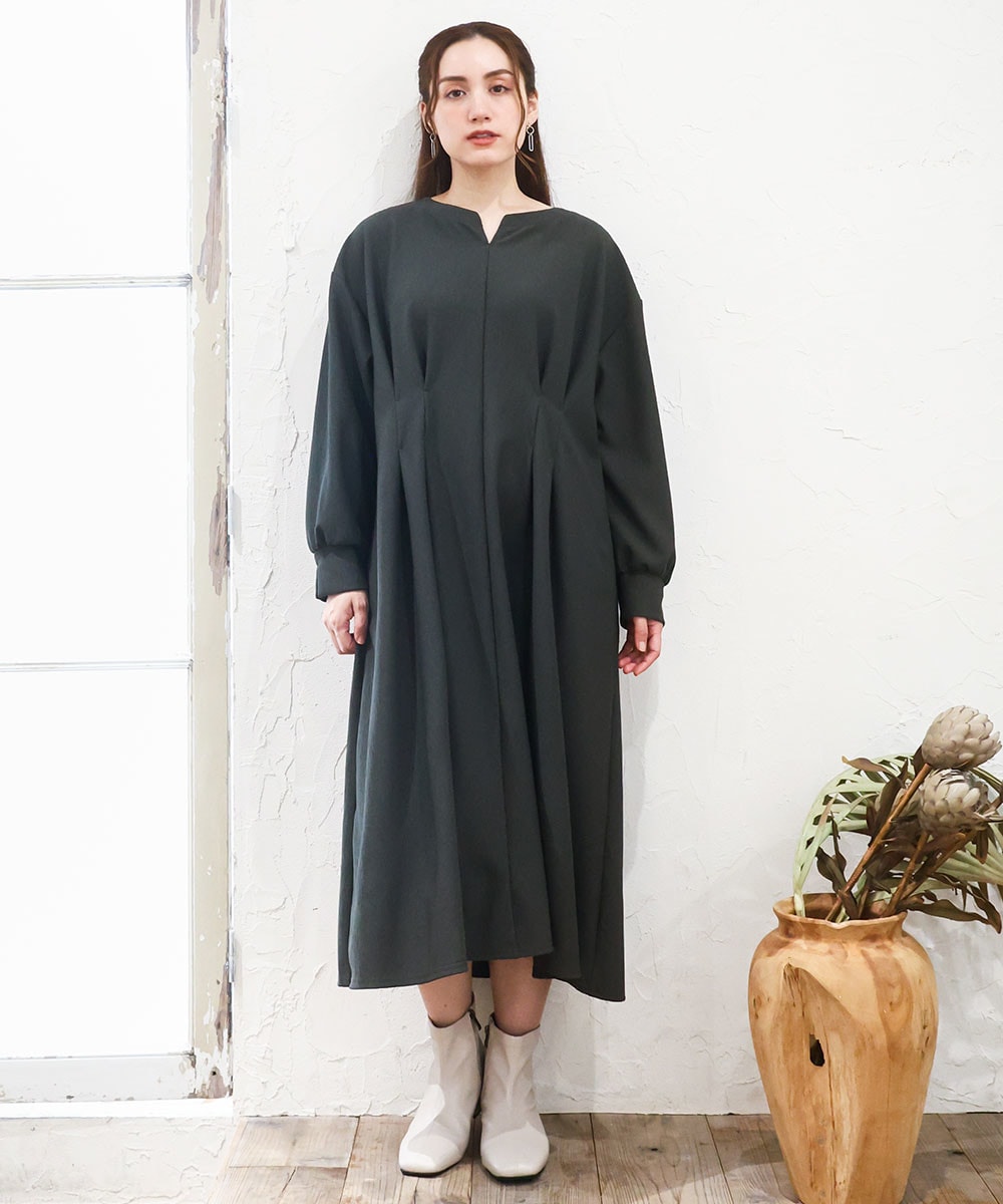 タックジャージーワンピース