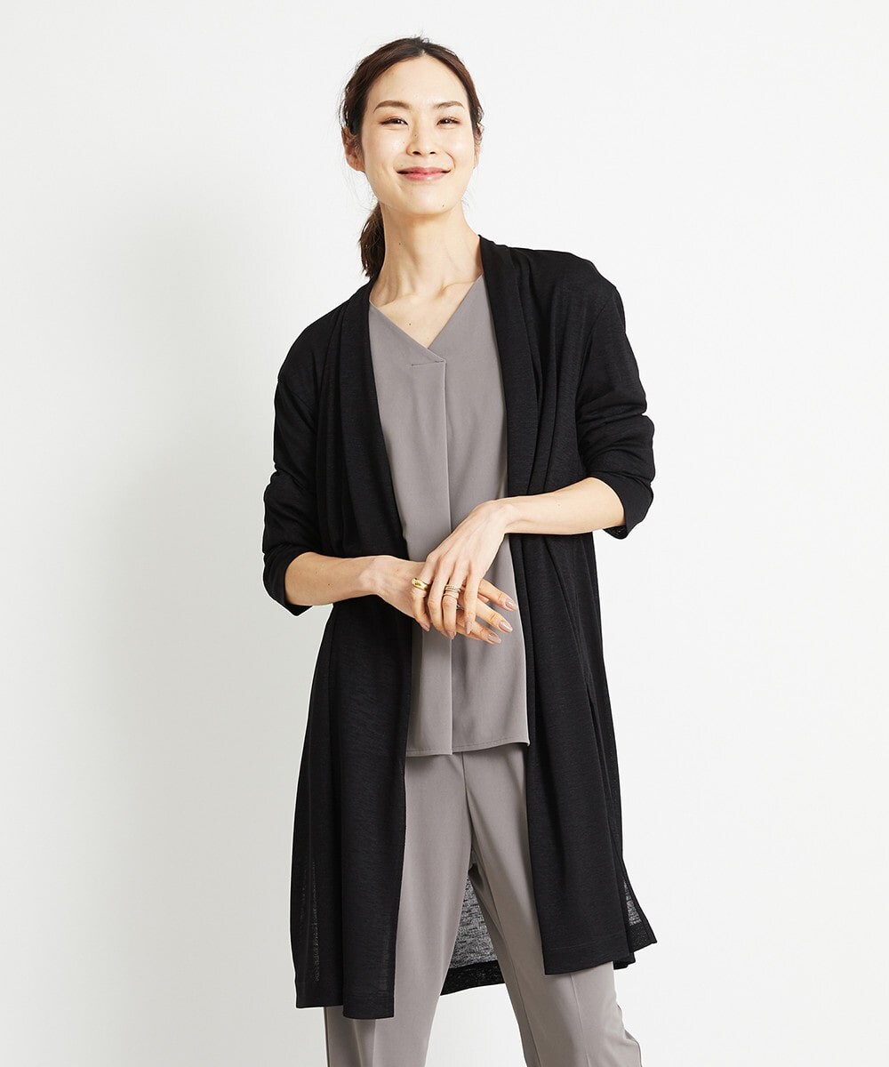 【洗える】リネンライクカーディガン
