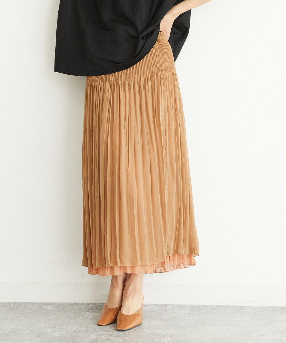 【洗える】リバーシブルオーガンジースカート
